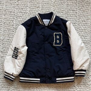 Zara Blue and Cream Letterman Jacket